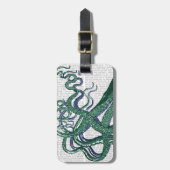 Octopus Tentacles Green en Blue Bagagelabel (Voorkant verticaal)
