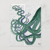 Octopus Tentacles Green en Blue Briefkaart (Voorkant)