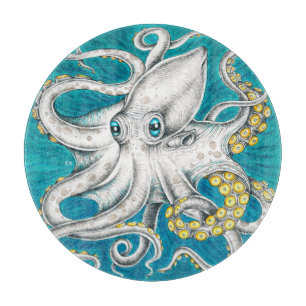Octopus Tentacles Groene blauwgroen inkt Snijplank