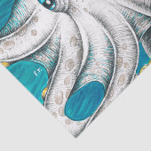 Octopus Tentacles Groene blauwgroen inkt Tissuepapier (Detail)