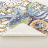 Octopus Tentacles Steel Blue  kaart Chic Sherpa Deken (3/4)