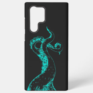 octopus tentakels aqua op zwarte Samsung telefoonh Galaxy Hoesje