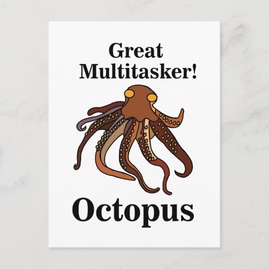 Octopus tentakels multitasker grappig briefkaart (Voorkant)