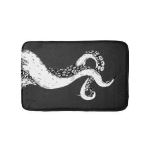 octopus tentakels op zwarte badmat