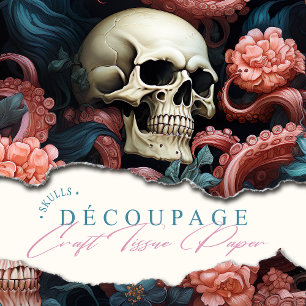 Octopus Tentakels Schedel Oceaan Onderwater Koraal Tissuepapier