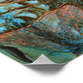 Octopus turquoise et cuivre Impression d'art Abstr (Coin)