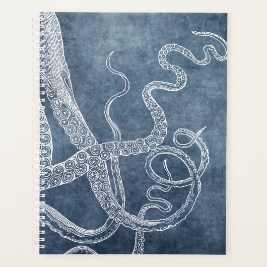 Octopus Twilight Blue Denim Aquarelle Art (Devant)