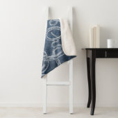 Octopus Twilight Blue Denim Waterverf Art Sherpa Deken (In situ)