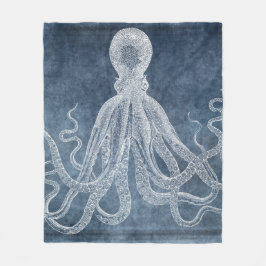  Octopus Twilight Blue Denim Waterverf Fleece Deken