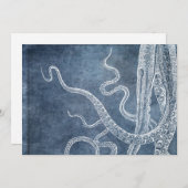  Octopus Twilight Blue Denim Waterverf Kaart (Voorkant / Achterkant)