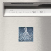 Octopus Twilight Blue Denim Waterverf Magneet (Insitu (Vaatwasser))