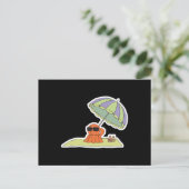 octopus van het strand van de grappige zon briefkaart (Staand voorkant)
