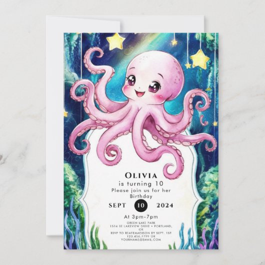 Octopus van magische Kinderen Kaart (Voorkant)