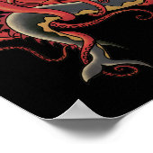 octopus vecht tegen een haai poster (Hoek)