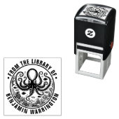 Octopus Vissen Schelpen Koraal Bibliotheek Boek Na Zelfinktende Stempel (In situ)