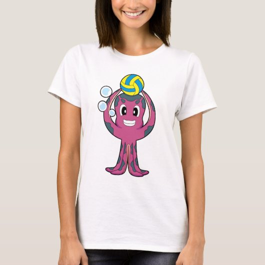 Octopus Volleyball player Volleyball Sports T-shirt (Voorkant)