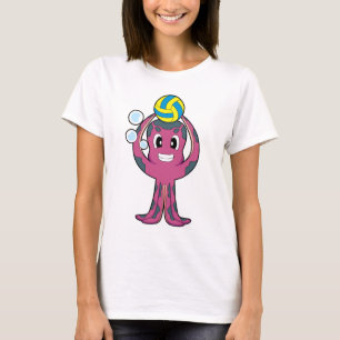 Octopus Volleybalspeler Volleybal Sporten T-shirt