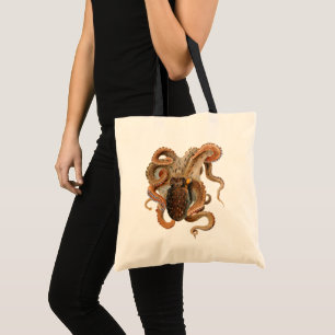 Octopus Vulgaris, Vintage Mariene Levensdieren Tote Bag