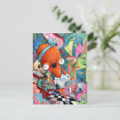 Octopus Waitress in Underwater Road Bar Briefkaart (Staand voorkant)