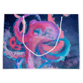 octopus waterverf oceaanroze  groot cadeauzakje (Voorkant)