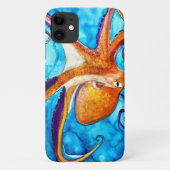 Octopus waterverf onder zee kunst Case-Mate iPhone case (Achterkant)