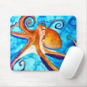 Octopus waterverf onder zee kunst muismat (Met muis)