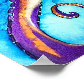 Octopus waterverf onder zee kunst poster (Hoek)