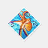 Octopus waterverf onder zee kunst servet (Hoek)