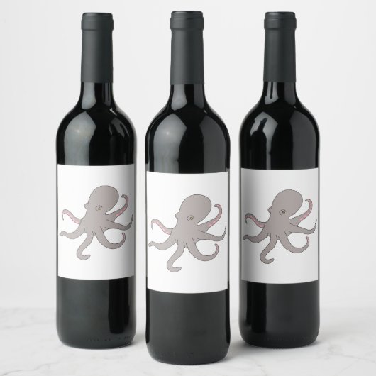 Octopus Wijn Etiket (Flessen)