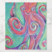 Octopus wijnlabel wijn etiket (Enkel label)