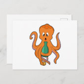 Octopus with Bottle.PNG Briefkaart (Voorkant / Achterkant)