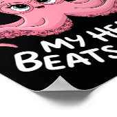 Octopus With Heart Lloons My Heart Beats For You V Poster (Hoek)
