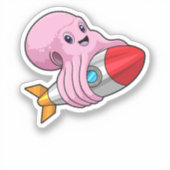 Octopus with Rocket Sticker (Voorkant)