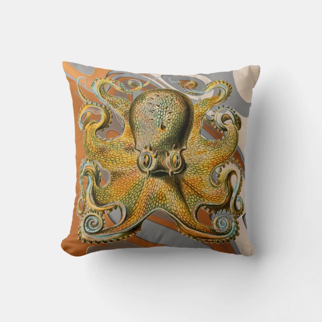Octopus Worpkussen Kussen (Voorkant)