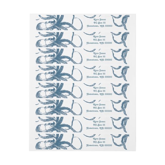 Octopus Wraparound-labels Adreslabel Wikkel (Vel)