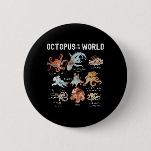 Octopus Zee Dieren van de Wereld Octopus Lover Ronde Button 5,7 Cm