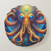 Octopus Zee Life Rond Kussen (Achterkant)
