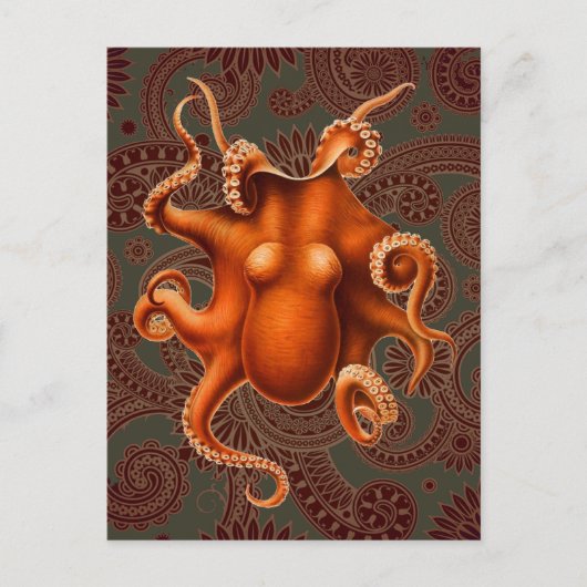 Octopus Zee Monster Creature Cephalapod  Briefkaart (Voorkant)