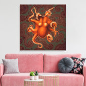 Octopus Zee Monster Creature Cephalapod Canvas Afdruk (Insitu (Woonkamer))