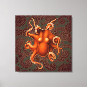 Octopus Zee Monster Creature Cephalapod  Canvas Afdruk