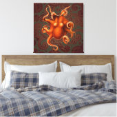 Octopus Zee Monster Creature Cephalapod Canvas Afdruk (Insitu (Slaapkamer))