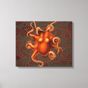 Octopus Zee Monster Creature Cephalapod  Canvas Afdruk