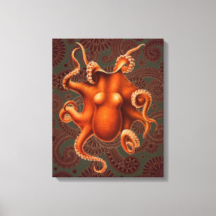 Octopus Zee Monster Creature Cephalapod  Canvas Afdruk