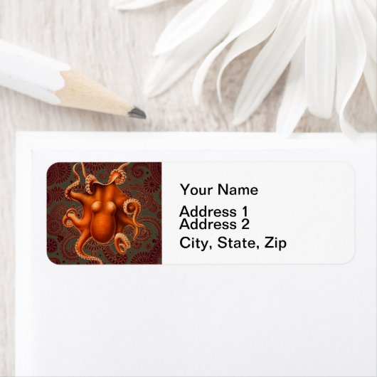 Octopus Zee Monster Creature Cephalapod Etiket (Insitu)