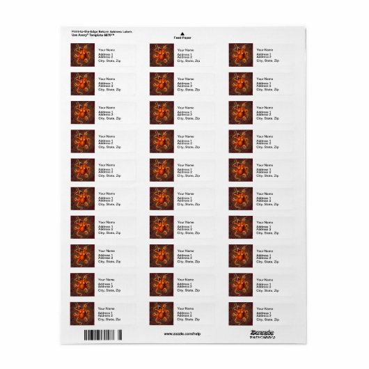 Octopus Zee Monster Creature Cephalapod  Etiket (Full Sheet)