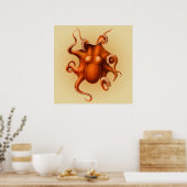 Octopus Zee Monster Creature Cephalapod  Poster (Keuken)