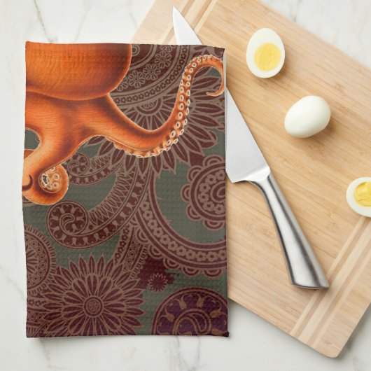 Octopus Zee Monster Creature Cephalapod  Theedoek (Quarter Fold)