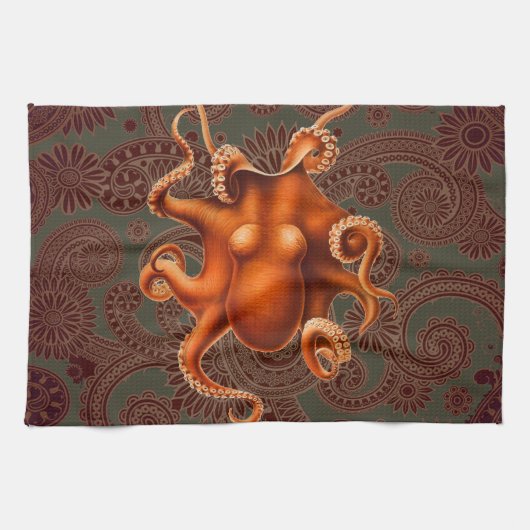 Octopus Zee Monster Creature Cephalapod  Theedoek (Horizontaal)