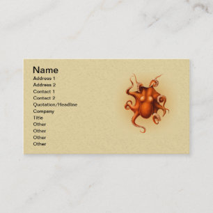 Octopus Zee Monster Creature Cephalapod Visitekaartje