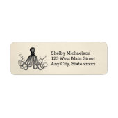 Octopus Zeedier Dier Retouradreslabels Etiket (Voorkant)